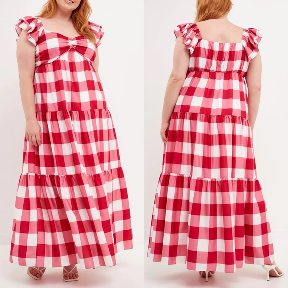 English Factory Dresses & Skirts - English Factory Gingham Maxi Dress sz 1X
